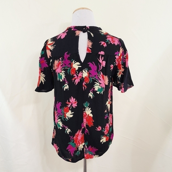 Anthropologie Maeve Bella choker top black floral size small - Picture 4 of 7